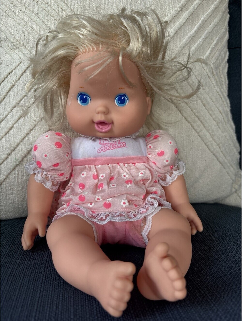 Vintage 1991 Kenner Baby All Gone Vinyl Body Cherry Dress Doll Only